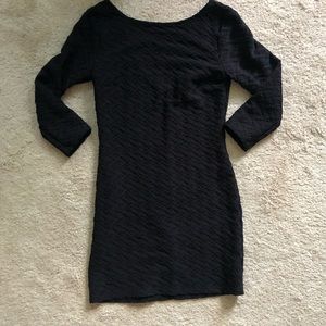 F21 Bodycon Long Sleeve Black Dress Size M
